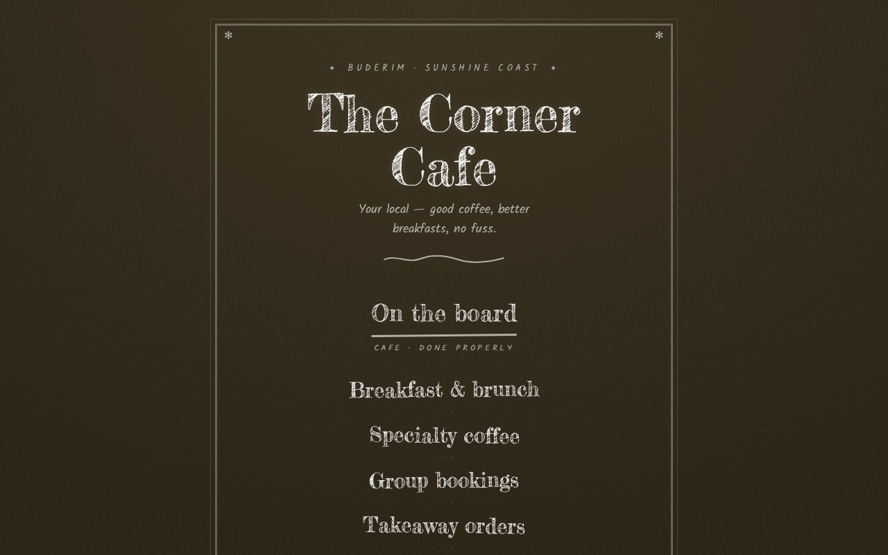 Cafe concept website