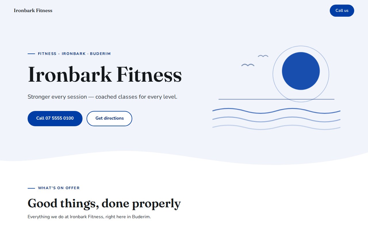 Gym concept website